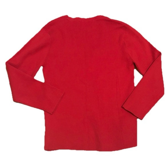 MICHAEL by MICHAEL KORS Women’s XL Red V-Neck Sweater Cotton Blend - Picture 2 of 4